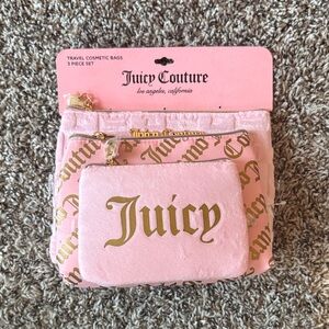 Juicy Couture Pink and Gold Cosmetic Bag Trio